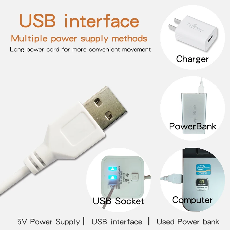 LED Light Under Cabinet Lights 5V2A USB Plug 3Colors Dimmable Magnetic LED Night Light Kitchen Bedroom Lighting 30/40/50cm Nigh