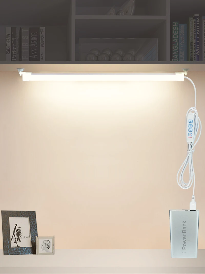 LED Light Under Cabinet Lights 5V2A USB Plug 3Colors Dimmable Magnetic LED Night Light Kitchen Bedroom Lighting 30/40/50cm Nigh