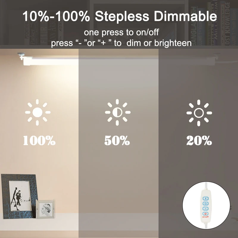 LED Light Under Cabinet Lights 5V2A USB Plug 3Colors Dimmable Magnetic LED Night Light Kitchen Bedroom Lighting 30/40/50cm Nigh