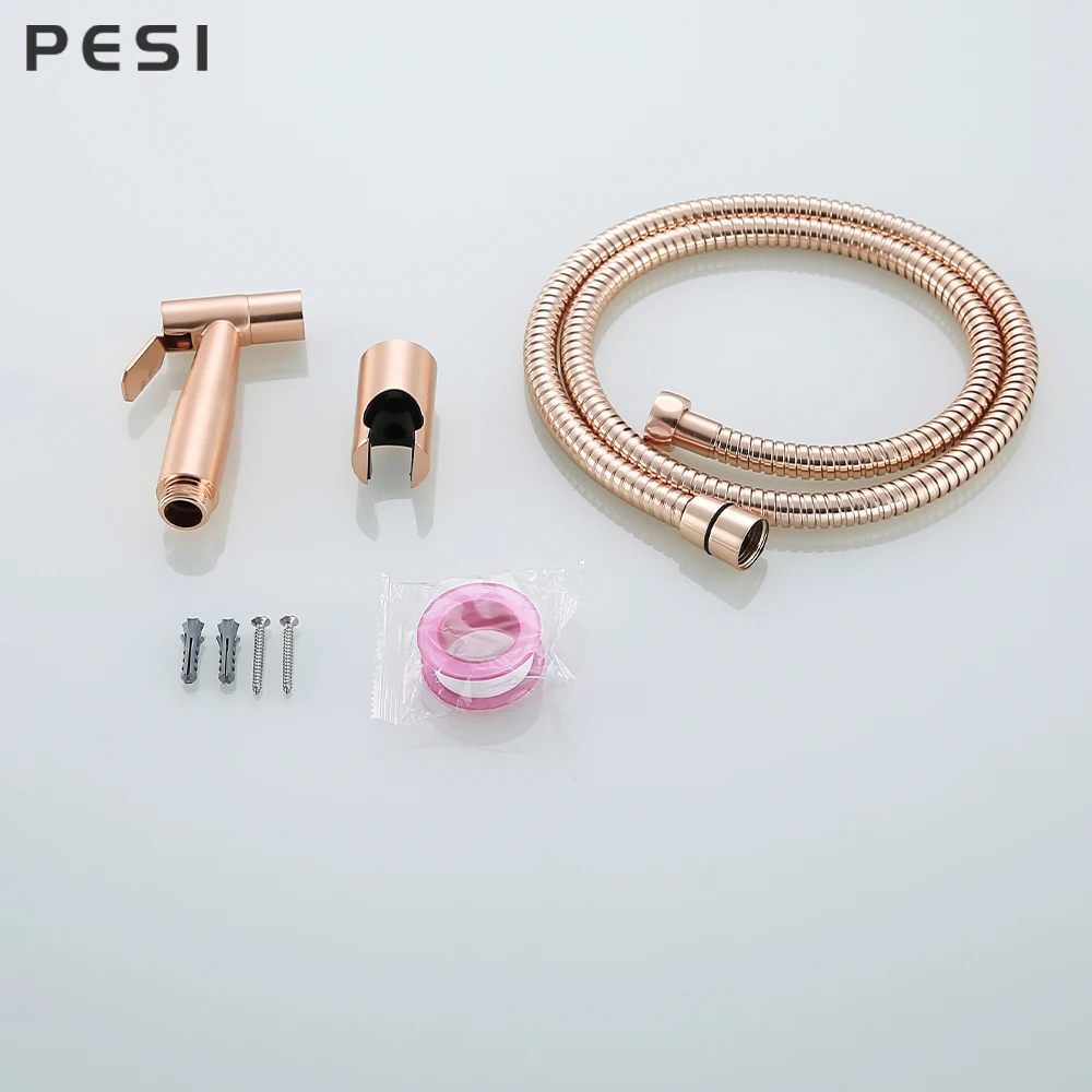 Handheld Bidet Spray Shower Set Toilet Sprayer Douche kit Bidet Faucet,Brushed Rose gold 304 Stainless Steel.