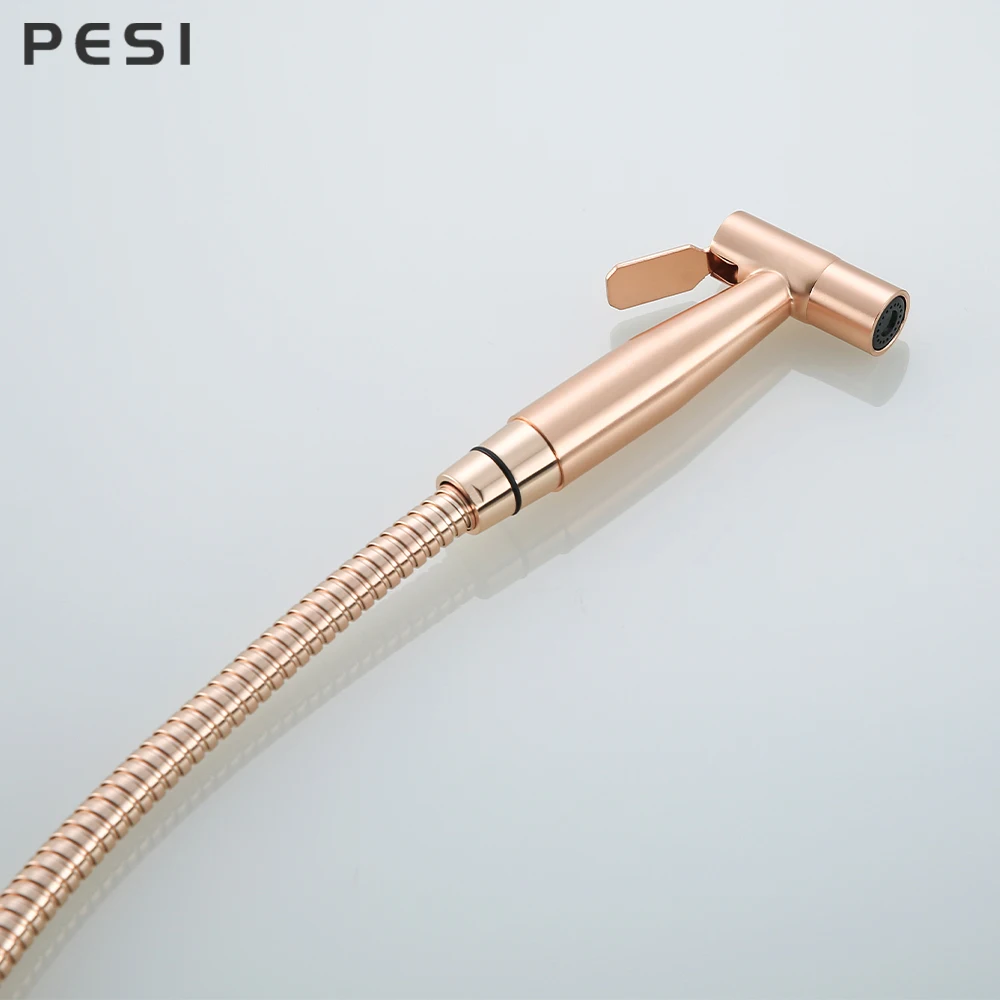 Handheld Bidet Spray Shower Set Toilet Sprayer Douche kit Bidet Faucet,Brushed Rose gold 304 Stainless Steel.