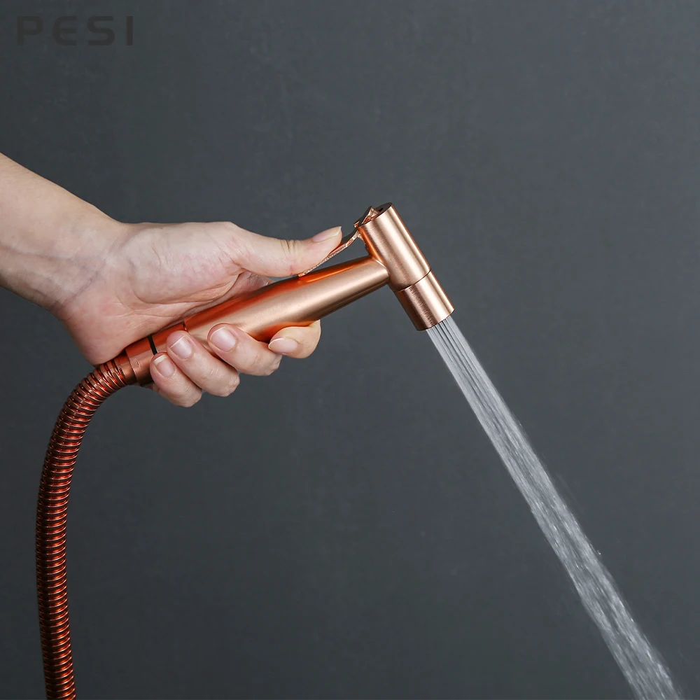 Handheld Bidet Spray Shower Set Toilet Sprayer Douche kit Bidet Faucet,Brushed Rose gold 304 Stainless Steel.
