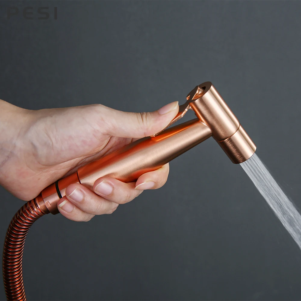 Handheld Bidet Spray Shower Set Toilet Sprayer Douche kit Bidet Faucet,Brushed Rose gold 304 Stainless Steel.
