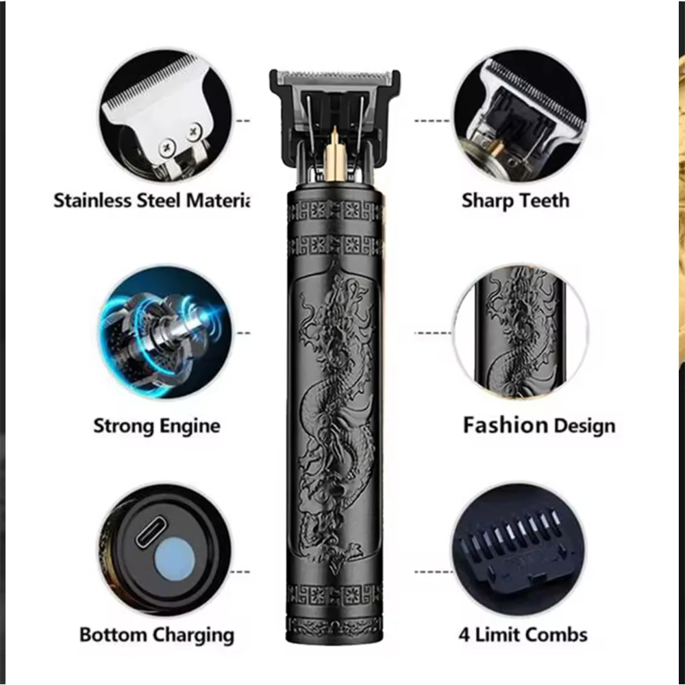 Hiena 212 Professional Hair Cutter Mans Hair Clipper Set Metal Electric Cordless Hair Trimmer for Barber LCD Display Hair Cutt