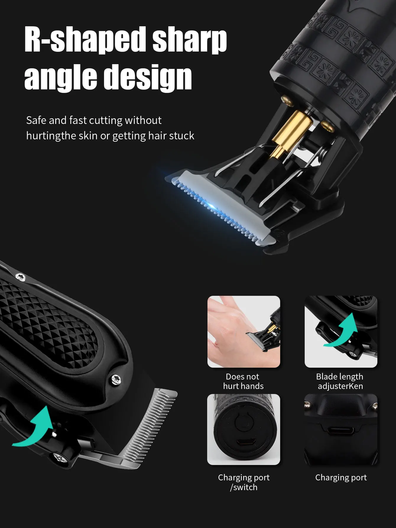 Hiena 212 Professional Hair Cutter Mans Hair Clipper Set Metal Electric Cordless Hair Trimmer for Barber LCD Display Hair Cutt