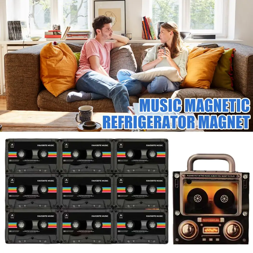NFC Tape-Shaped Magnetic Music Fridge Magnet NFC-Activated Automatic Song Playback Acrylic Decorative Home Refrigerator Magnet