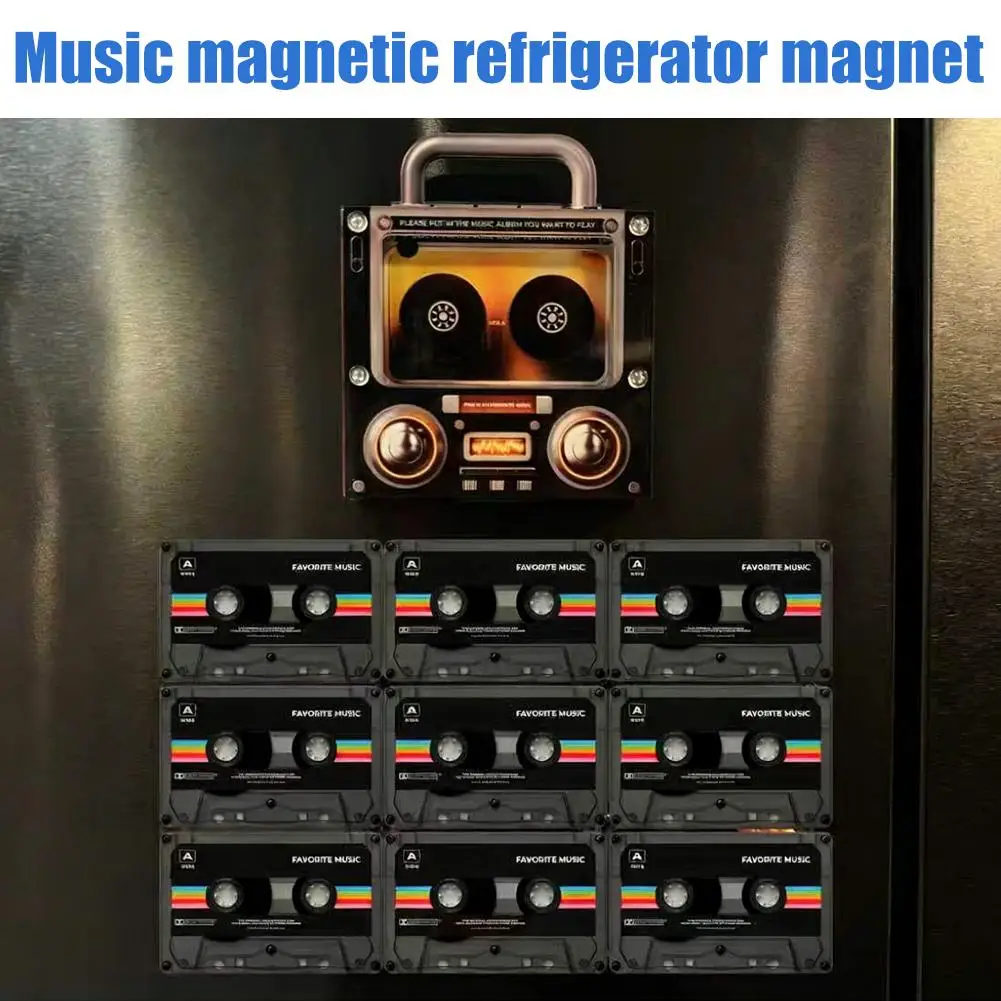 NFC Tape-Shaped Magnetic Music Fridge Magnet NFC-Activated Automatic Song Playback Acrylic Decorative Home Refrigerator Magnet