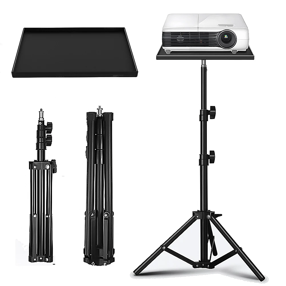 Projectors Tray 1/4inch Thread Tripod Tray Height Adjustable DJ Equipment Holder Telescopic Rod Standing for Projector Monitors