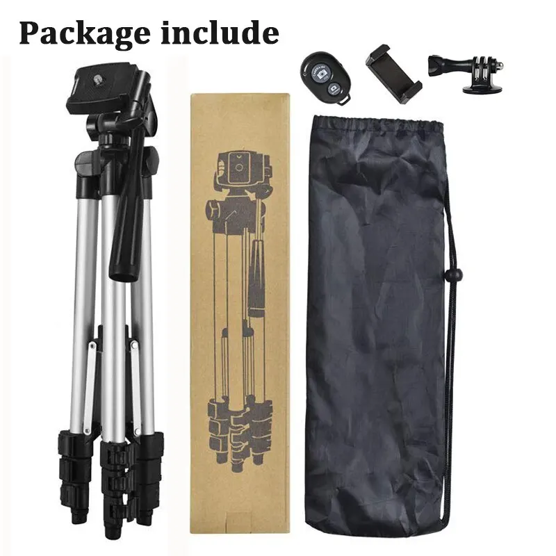 NA-3120 Phone Tripod Stand 40inch Universal Photography for Gopro iPhone Samsung Xiaomi Huawei iPhone Aluminum Travel Tripode