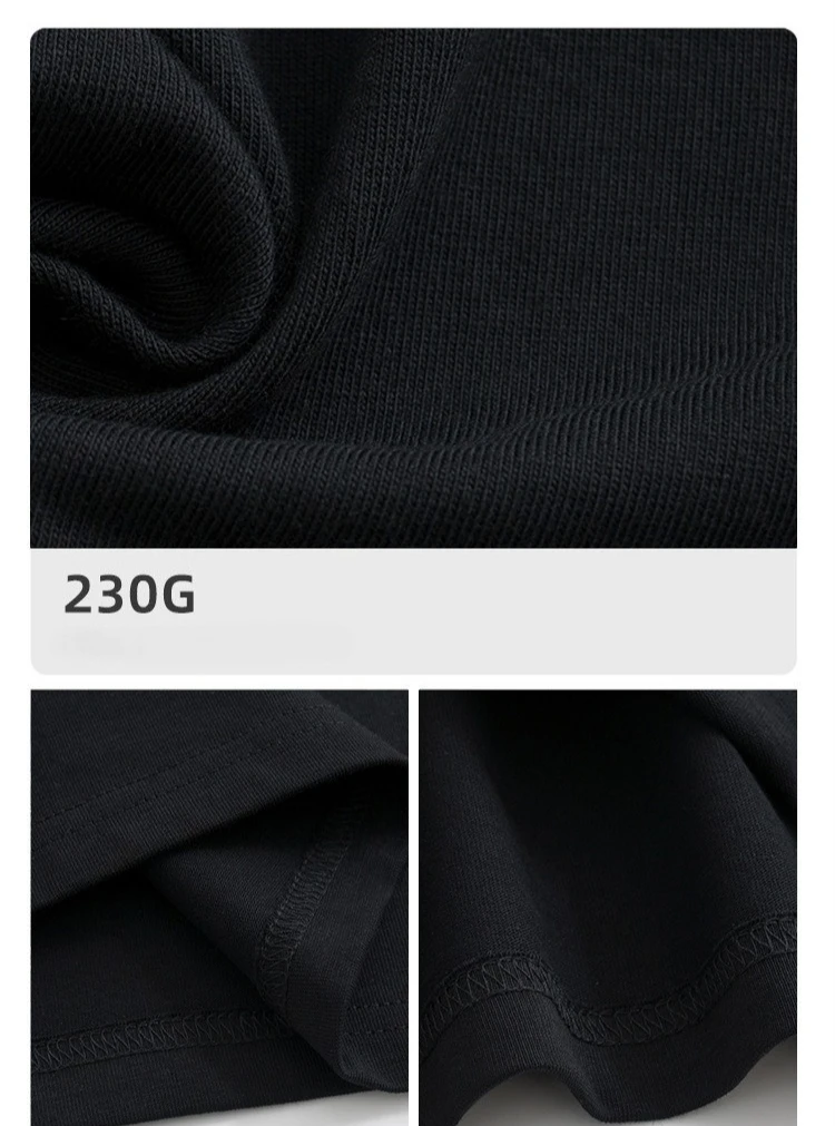 Oversize Men T Shirts 230 GSM Heavy Pure Cotton 2026 Brand New High Street Mens T-Shirt Casual Drop-Shoulder Man T-Shirt Hip Hop