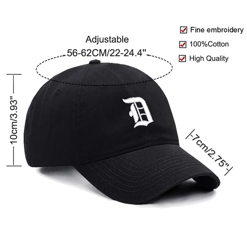 Old English Letter A-Z Embroider Baseball Cap For Men Womne High Quality Soft Cotton Fashion Team Sport Visors Snapback Caps