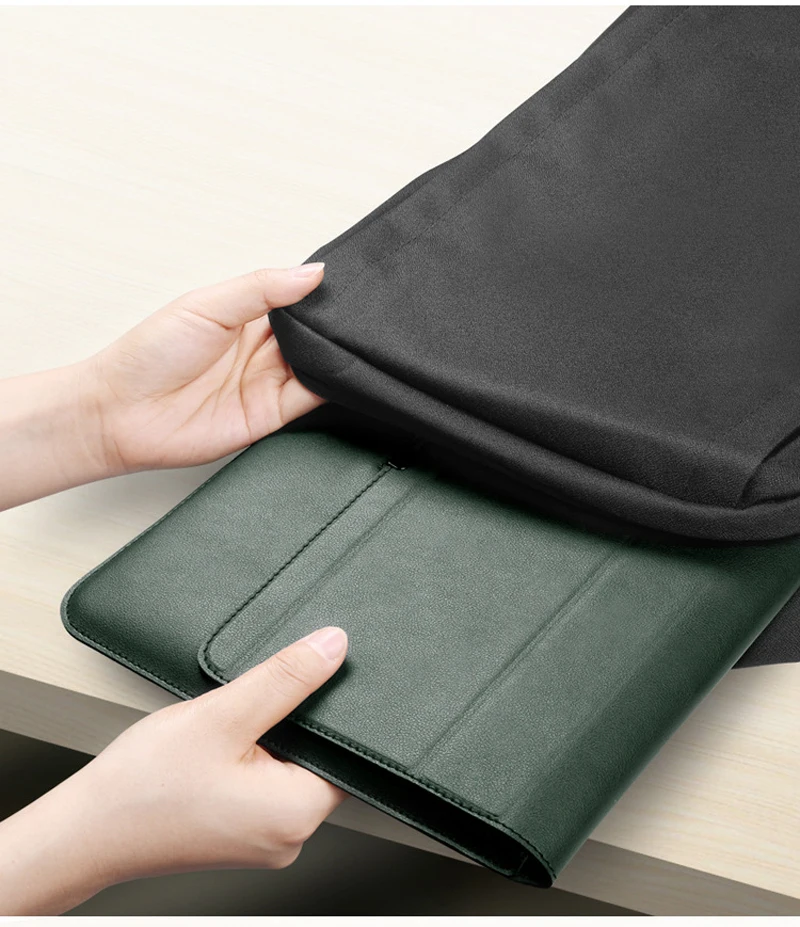for Lenovo IdeaPad Flex 5 14inch Laptop Sleeve PULeather Magnetic Flip Case Foldable Stand Wrist Pad Charger Bag Cable Belt