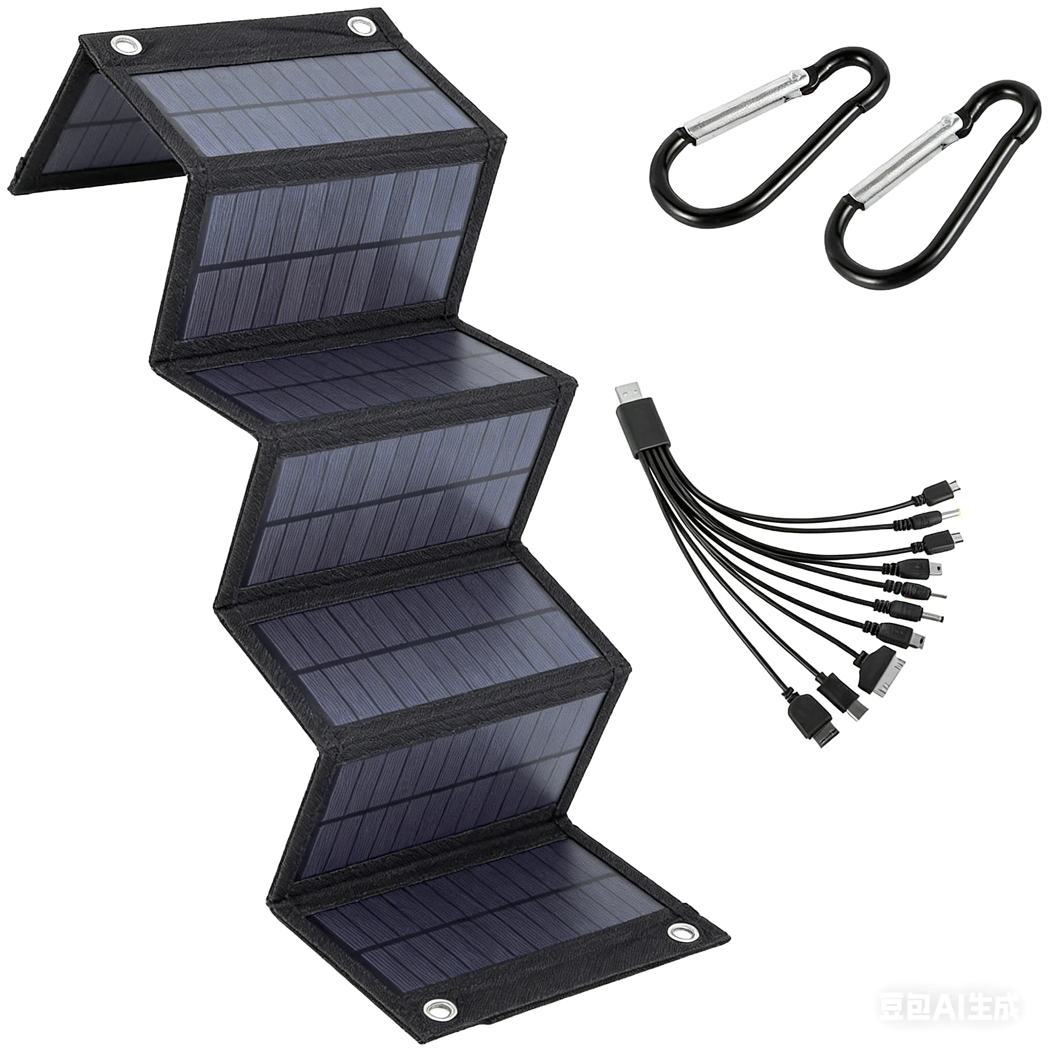 100W Foldable Solar Panel 5V USB Portable Folding Bag Battery Charger for Phone Outdoor Camping Waterproof Power Bank Battery