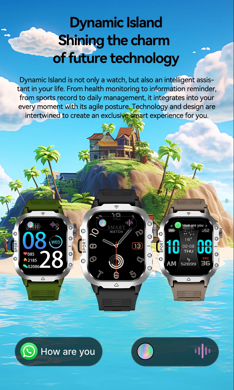 LAXASFIT 2025 New Military Smart Watch Men Outdoor Sports Fitness Tracker Health Monitoring 2.01Inch Bluetooth Calls Smartwatch