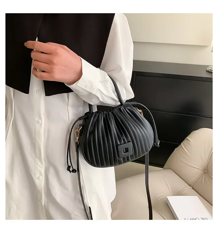 Fashion Brand Design Crossbody Bag for Women 2024 Luxury Vintage Shoulder Handbags Female Tote bags Casual PU Leather Bucket 가방
