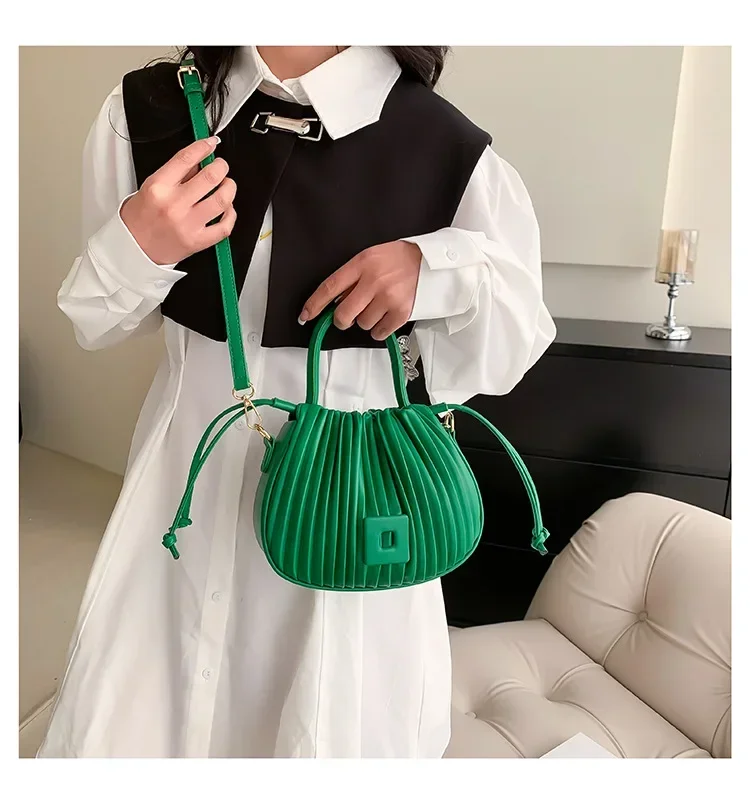 Fashion Brand Design Crossbody Bag for Women 2024 Luxury Vintage Shoulder Handbags Female Tote bags Casual PU Leather Bucket 가방