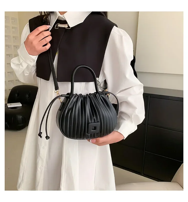 Fashion Brand Design Crossbody Bag for Women 2024 Luxury Vintage Shoulder Handbags Female Tote bags Casual PU Leather Bucket 가방