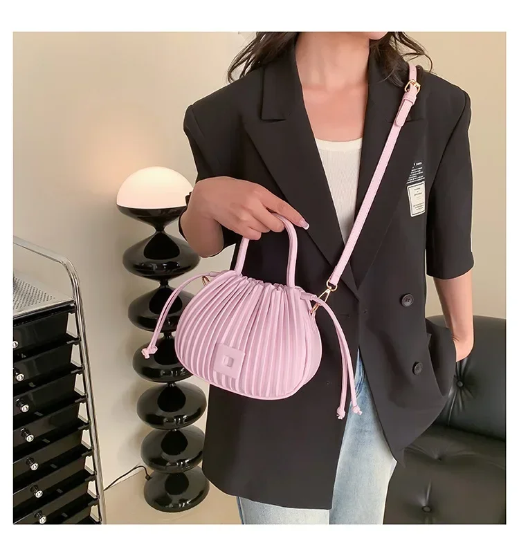 Fashion Brand Design Crossbody Bag for Women 2024 Luxury Vintage Shoulder Handbags Female Tote bags Casual PU Leather Bucket 가방