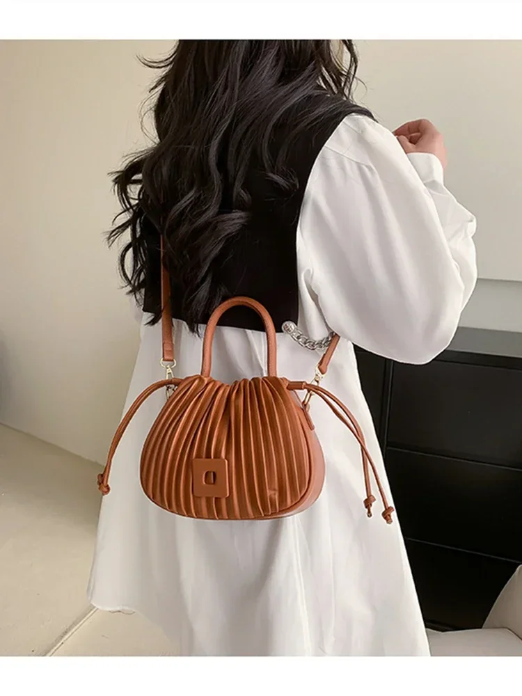 Fashion Brand Design Crossbody Bag for Women 2024 Luxury Vintage Shoulder Handbags Female Tote bags Casual PU Leather Bucket 가방