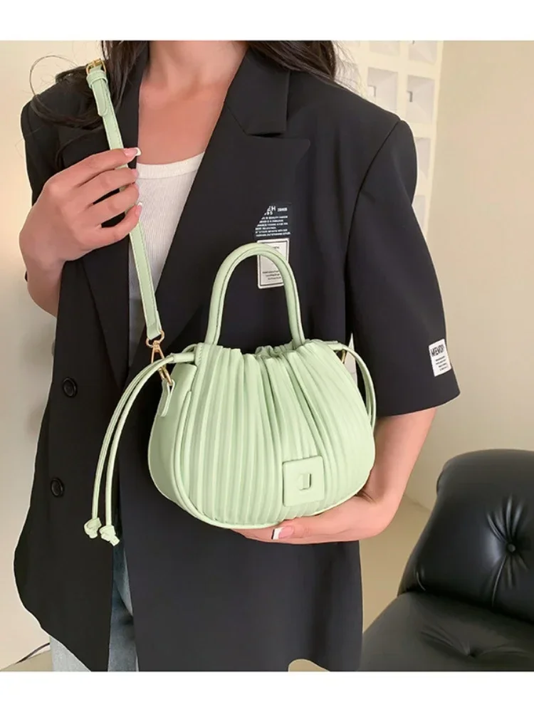 Fashion Brand Design Crossbody Bag for Women 2024 Luxury Vintage Shoulder Handbags Female Tote bags Casual PU Leather Bucket 가방