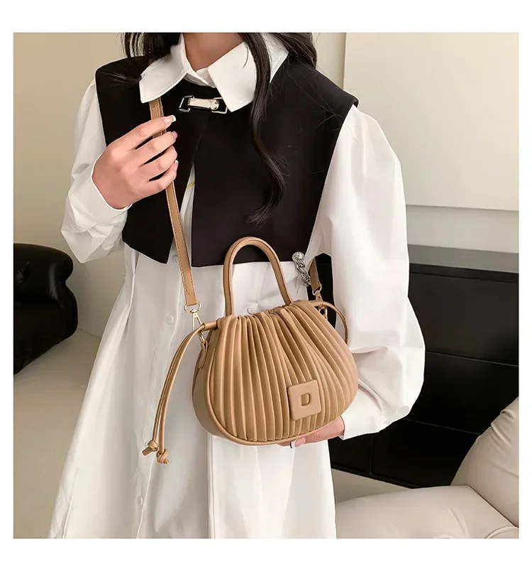 Fashion Brand Design Crossbody Bag for Women 2024 Luxury Vintage Shoulder Handbags Female Tote bags Casual PU Leather Bucket 가방