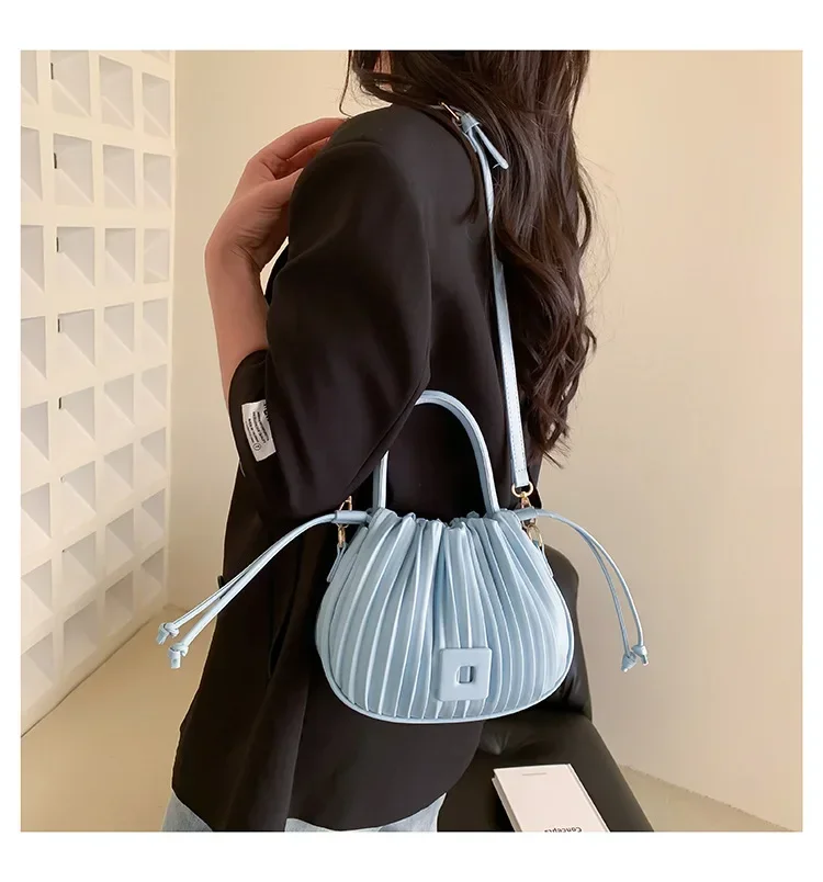 Fashion Brand Design Crossbody Bag for Women 2024 Luxury Vintage Shoulder Handbags Female Tote bags Casual PU Leather Bucket 가방