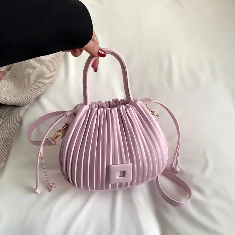 Fashion Brand Design Crossbody Bag for Women 2024 Luxury Vintage Shoulder Handbags Female Tote bags Casual PU Leather Bucket 가방