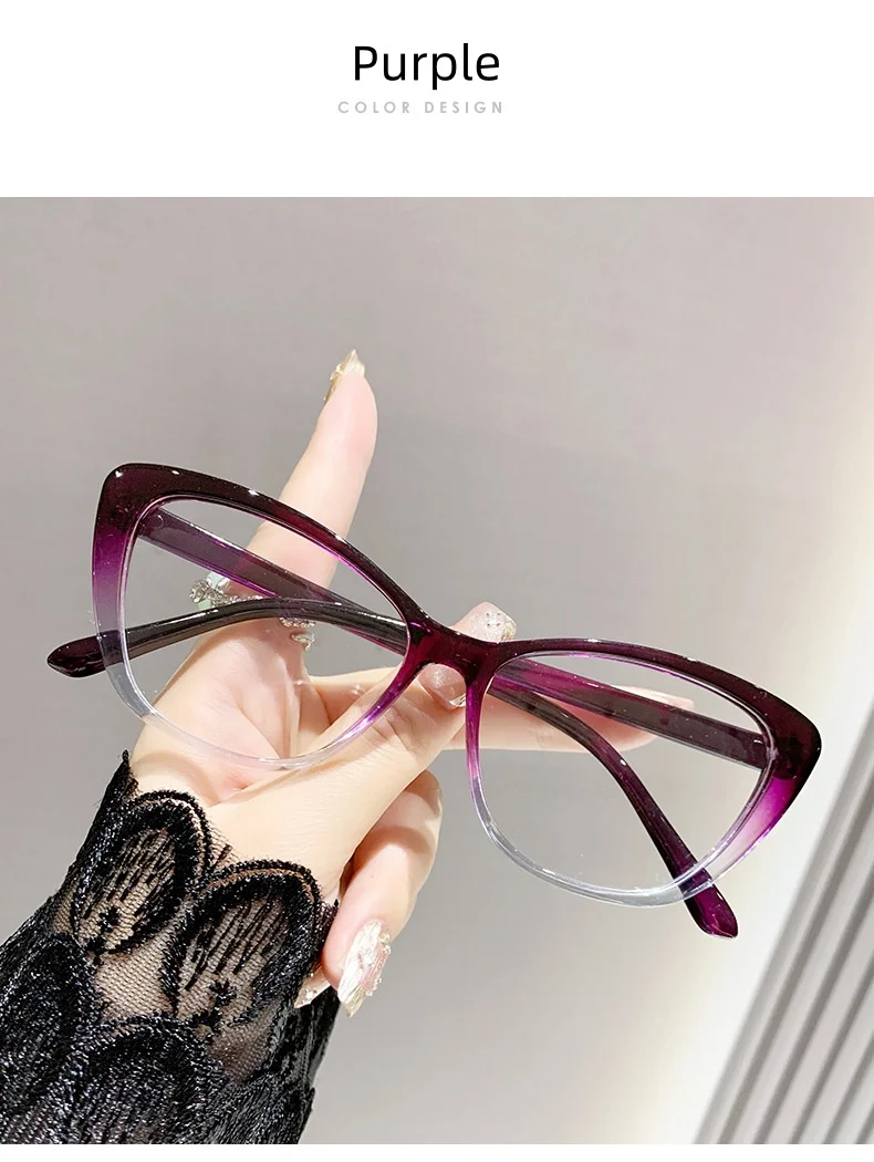 Cat Eye Reading Glasses For Women Anti Blue Light For Reading Presbyopia Eyewear Retro Hyperopia Eyeglasses +1.0 +1.5 +2.5