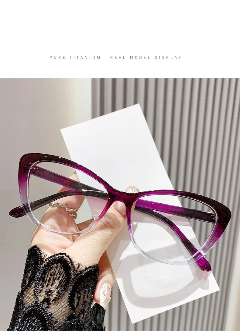 Cat Eye Reading Glasses For Women Anti Blue Light For Reading Presbyopia Eyewear Retro Hyperopia Eyeglasses +1.0 +1.5 +2.5
