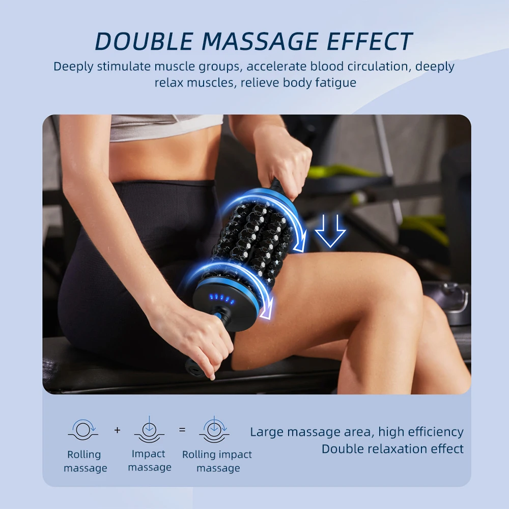Electric Massage Roller Muscle Relaxation Fascia Roller Massager Fitness Body Rolling Percussive Massager Foot Leg masajeador