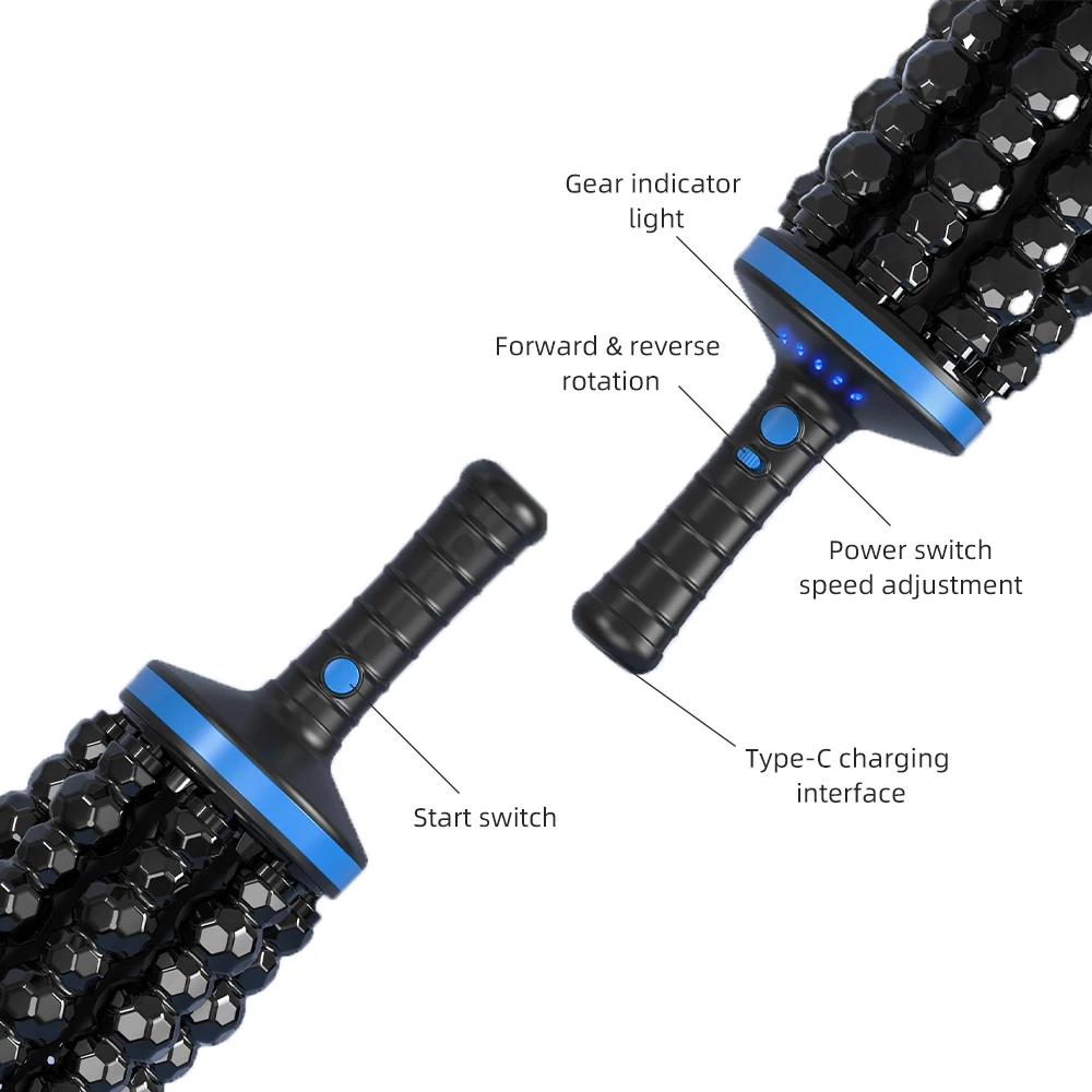Electric Massage Roller Muscle Relaxation Fascia Roller Massager Fitness Body Rolling Percussive Massager Foot Leg masajeador