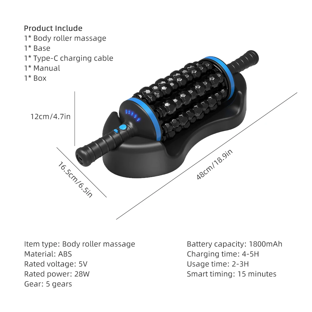 Electric Massage Roller Muscle Relaxation Fascia Roller Massager Fitness Body Rolling Percussive Massager Foot Leg masajeador