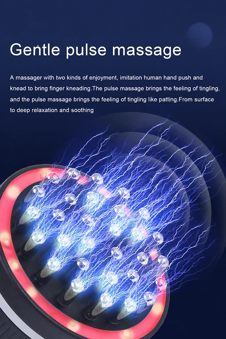 Electric Meridian Massage Brush Portable Warm Body Massager for Neck Shoulder Back Legs and Abdomen