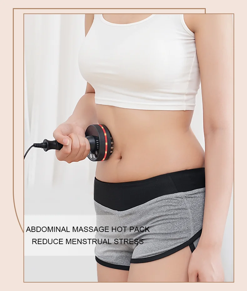 Electric Meridian Massage Brush Portable Warm Body Massager for Neck Shoulder Back Legs and Abdomen