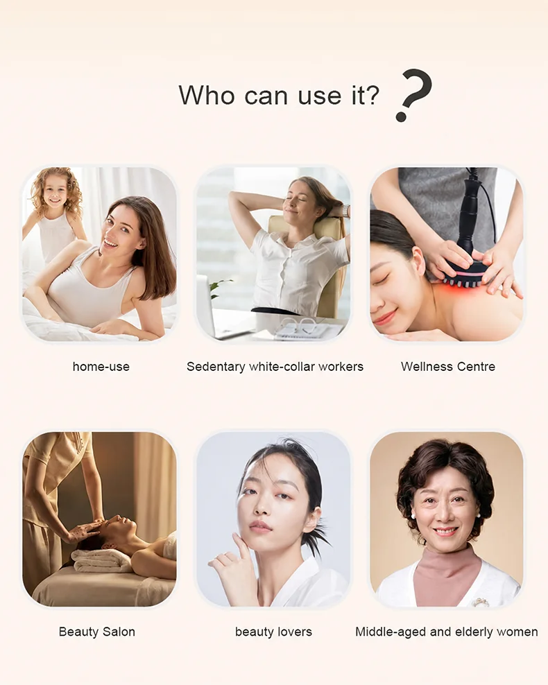 Electric Meridian Massage Brush Portable Warm Body Massager for Neck Shoulder Back Legs and Abdomen