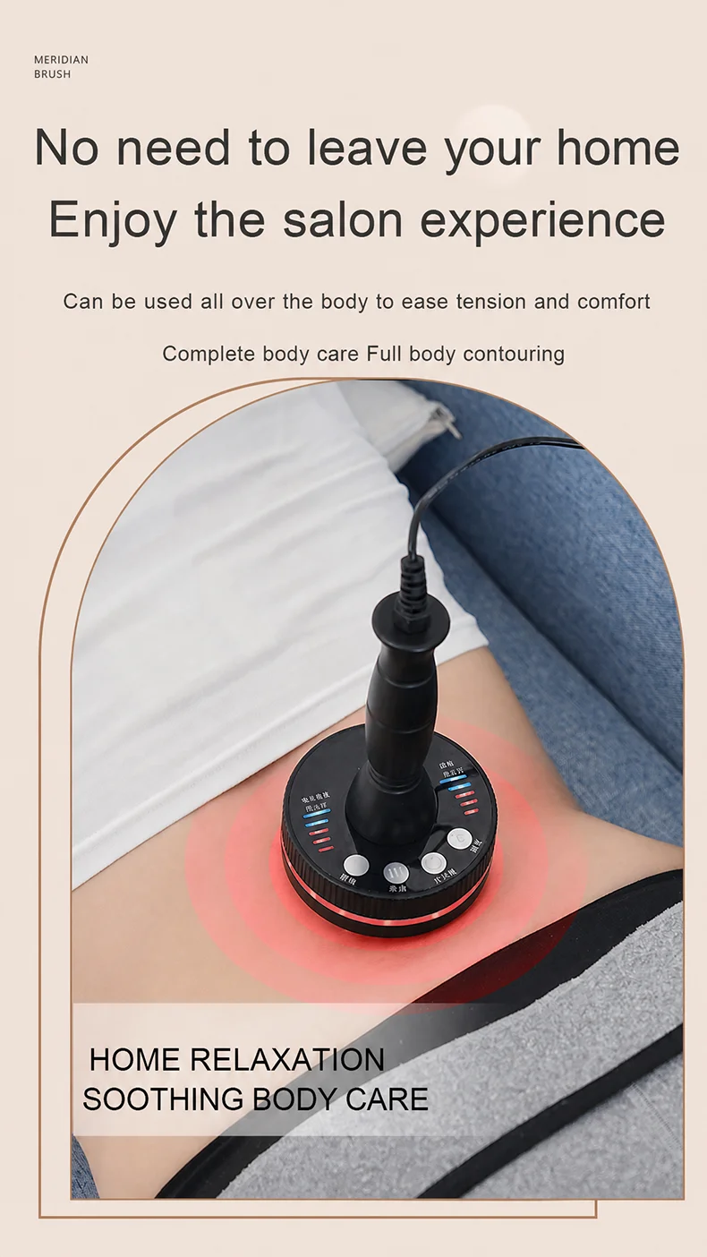 Electric Meridian Massage Brush Portable Warm Body Massager for Neck Shoulder Back Legs and Abdomen