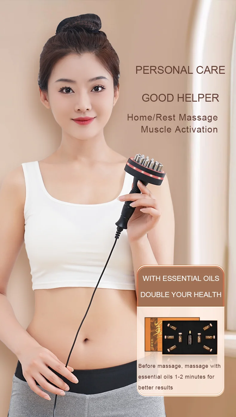 Electric Meridian Massage Brush Portable Warm Body Massager for Neck Shoulder Back Legs and Abdomen