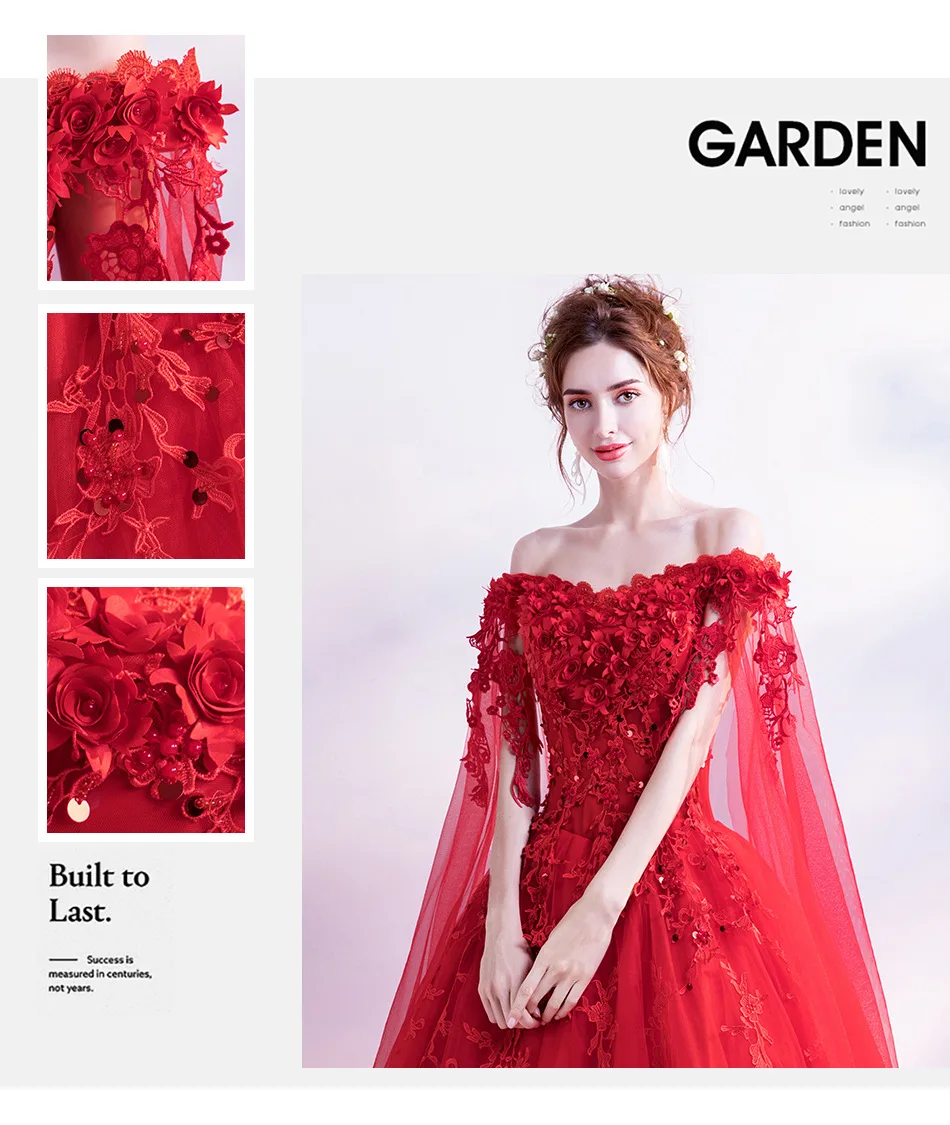 Long Wrap Red Of Shoulder Lady Girl Women Prom Dress Party Evening Dress Performance Dress Wedding Sand Bridesmaid Guest Dress