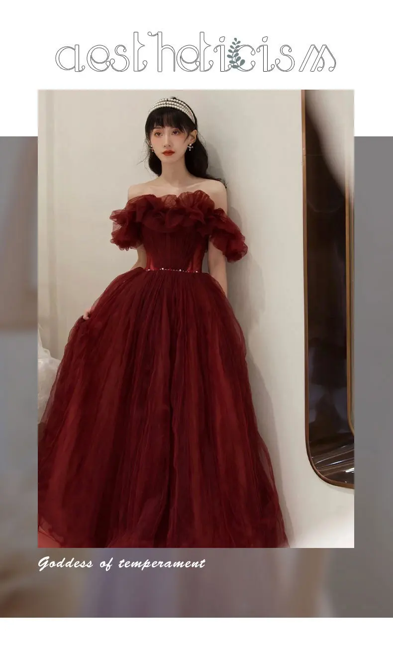 Evening Gowns for Women Elegant Party Prom Gown Graduation Womens Occasion Slender Waist Quinceanera Pengpeng Wedding Dresses