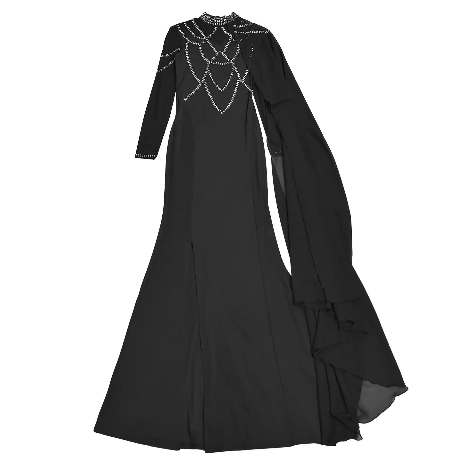 Fashionable and Elegant Women's Long Shawl Dress Middle Eastern Rhinestone Design Made Birthday Party Formal Gown Mermaid Dresse