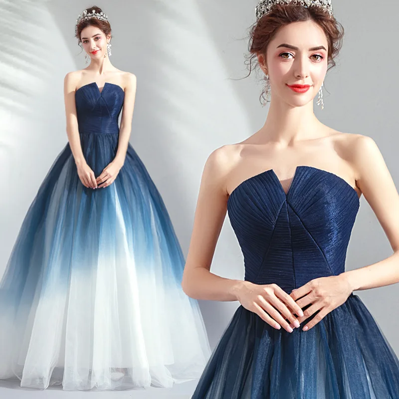 Sparkly Tulle Prom Dress Princess A Line Performance Dresses For Women Floor Length Birthday Gown 15 Quinceañera Graduation Gown