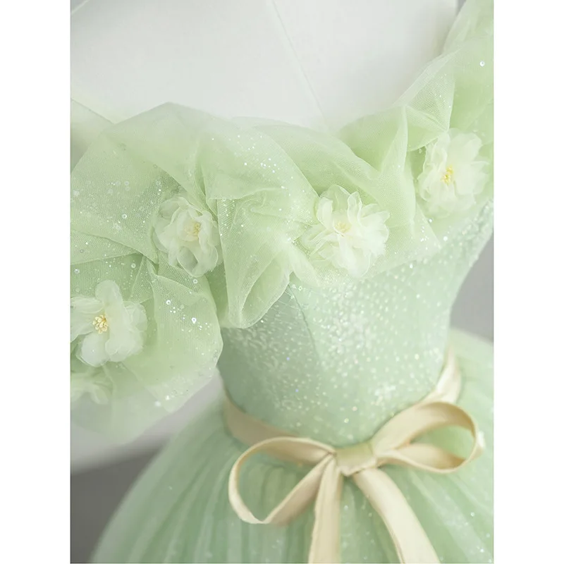 Sparkly Tulle Prom Dress Princess A Line Performance Dresses For Women Floor Length Birthday Gown 15 Quinceañera Graduation Gown