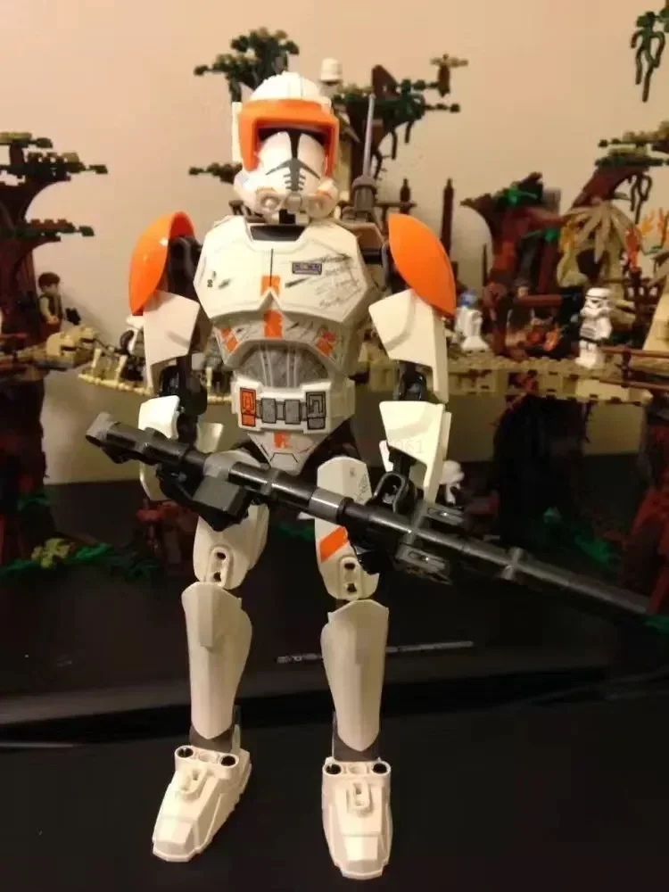 452pcs Star War Anime Figure Battle With Lightsabers Model Dolls Mandalorian Assembling Handmade Ornaments Decor Boy Toy Gift