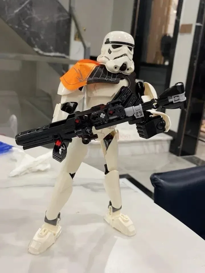 452pcs Star War Anime Figure Battle With Lightsabers Model Dolls Mandalorian Assembling Handmade Ornaments Decor Boy Toy Gift