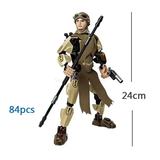 452pcs Star War Anime Figure Battle With Lightsabers Model Dolls Mandalorian Assembling Handmade Ornaments Decor Boy Toy Gift