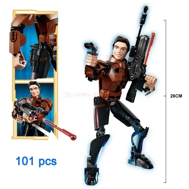 452pcs Star War Anime Figure Battle With Lightsabers Model Dolls Mandalorian Assembling Handmade Ornaments Decor Boy Toy Gift