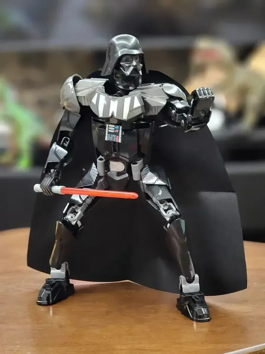 452pcs Star War Anime Figure Battle With Lightsabers Model Dolls Mandalorian Assembling Handmade Ornaments Decor Boy Toy Gift