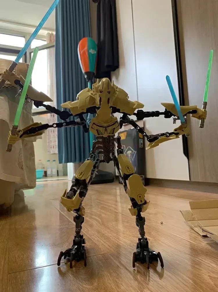 452pcs Star War Anime Figure Battle With Lightsabers Model Dolls Mandalorian Assembling Handmade Ornaments Decor Boy Toy Gift