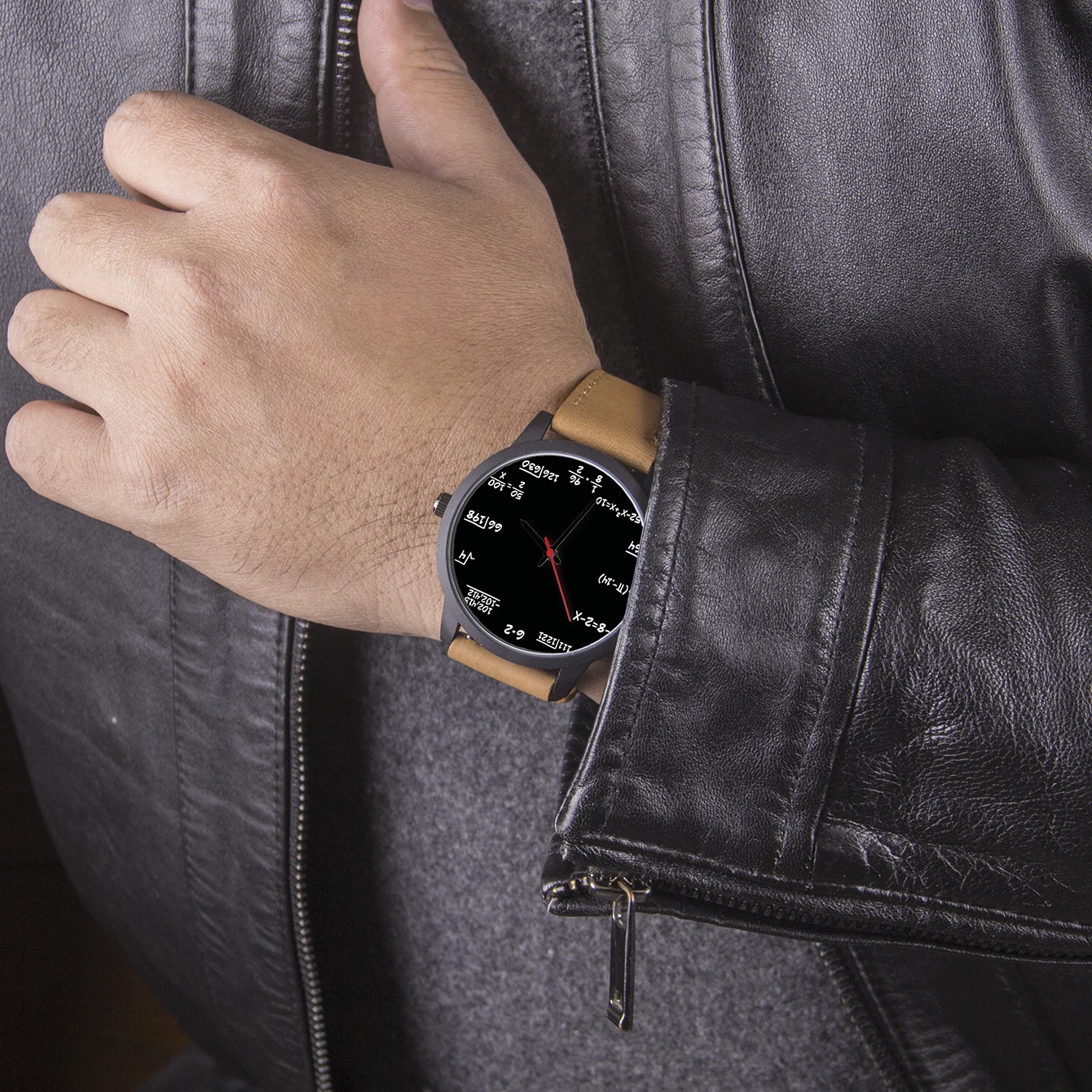 2024 Decorative Quartz Wrist Men's Watch Mathematical Formula Design Campus Punk Cool Style Gift Souvenir For Student Children