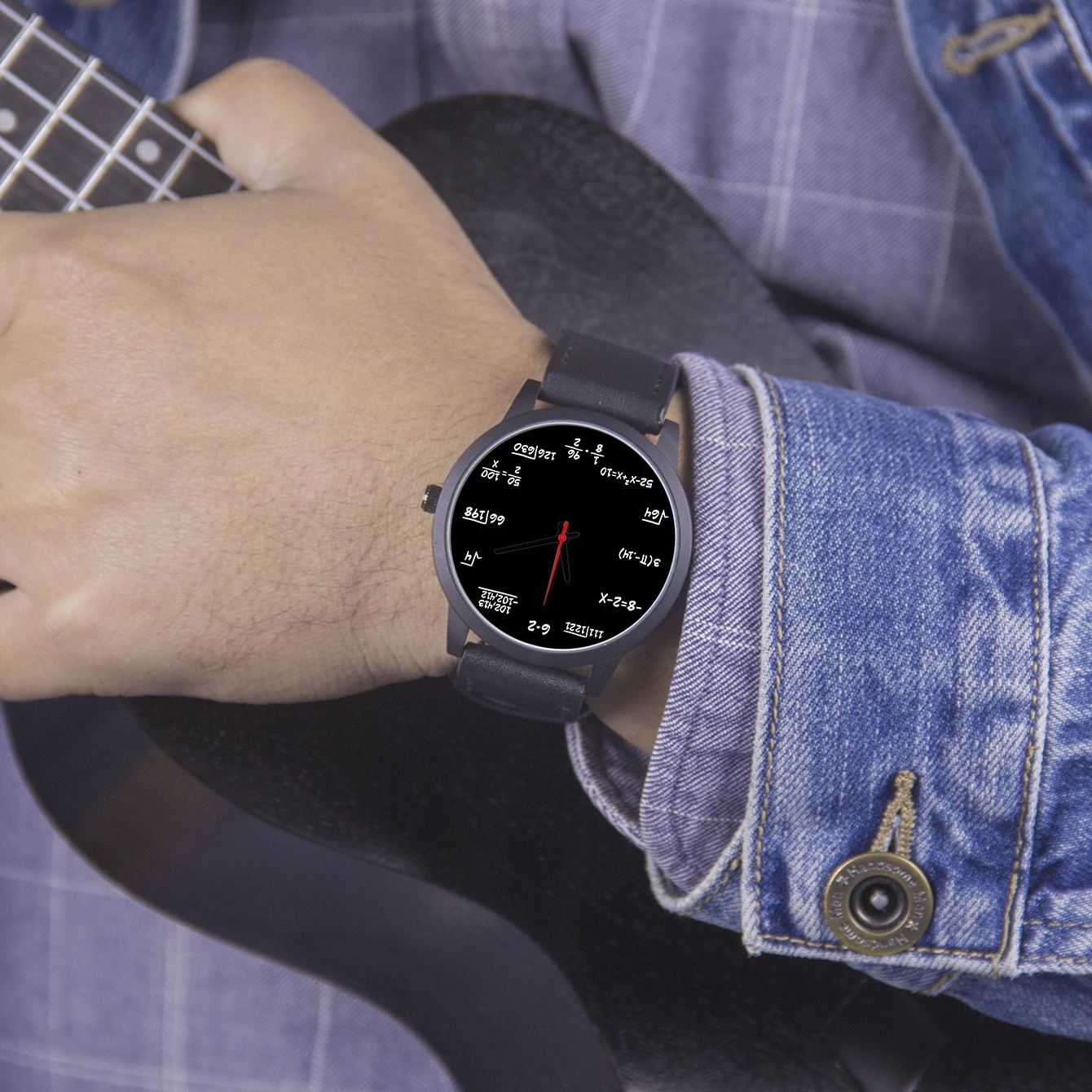 2024 Decorative Quartz Wrist Men's Watch Mathematical Formula Design Campus Punk Cool Style Gift Souvenir For Student Children
